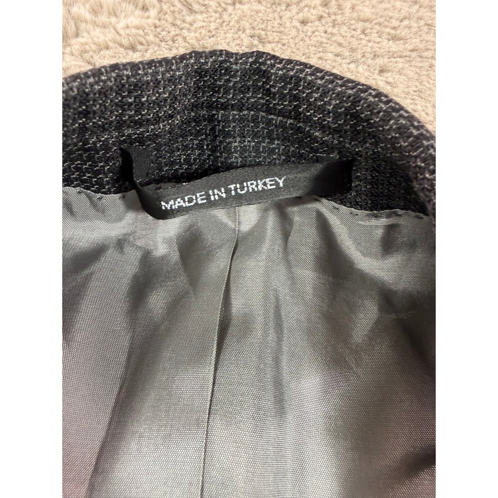 HUGO BOSS Men's Charcoal Micro Check‎ Two Button Blazer Sport Coat Size 44R Wool - Picture 12 of 14